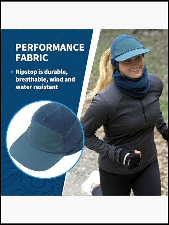 Fleece Winter Running Hat with Ponytail Hole & Soft Foam Brim main image 6